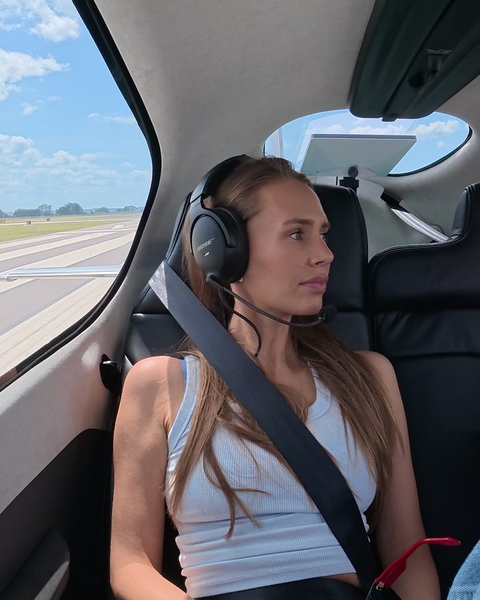 Bunny Hedaya in her private airplane, lifestyle influencer and entrepreneur who owns multiple aircraft